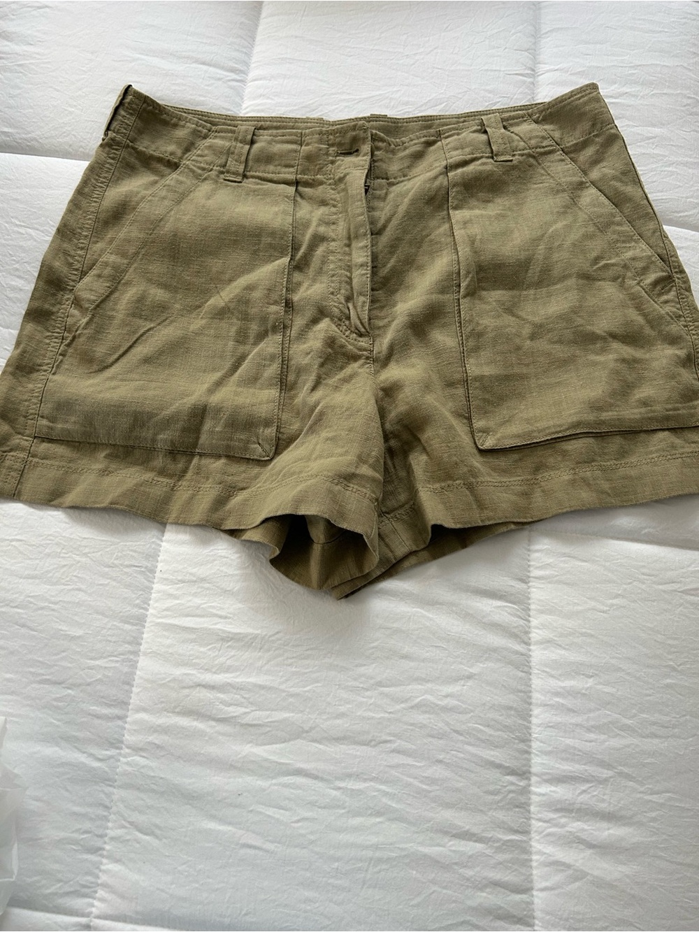 J. Crew Olive Utility Linen-Blend Shorts